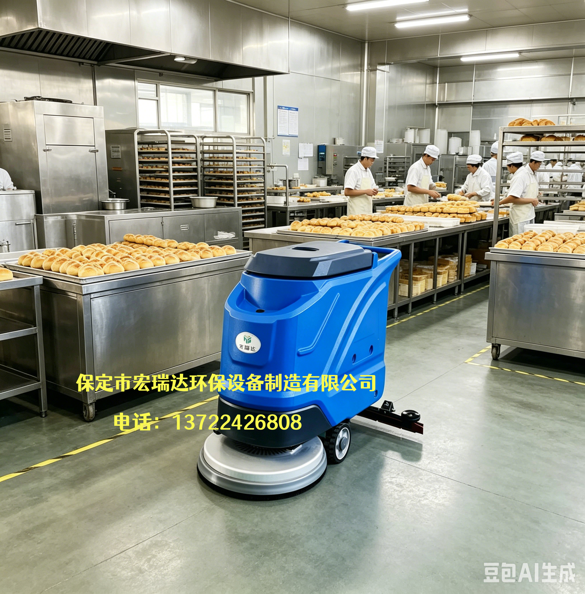 宏瑞达工业自走式电动洗地机助力山西平遥食品加工企业清洁升级